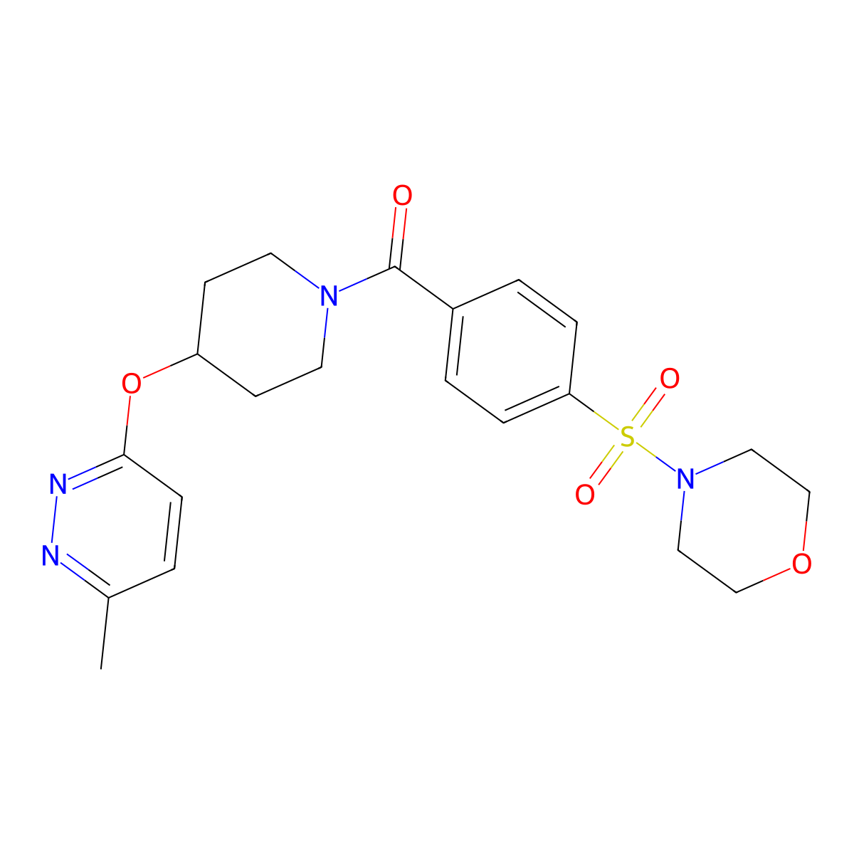 (4-((6-Methylpyridazin-3-yl)oxy)piperidin-1-yl)(4-(morpholinosulfonyl)phenyl)methanone molecular structure, CAS 1797592-95-0
