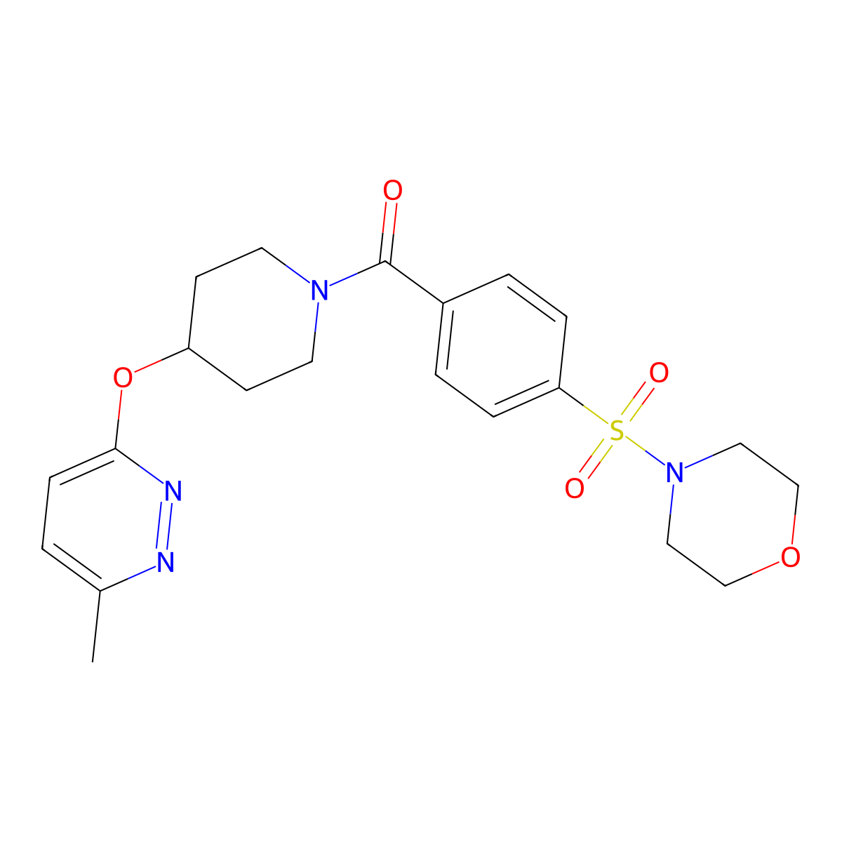 (4-((6-Methylpyridazin-3-yl)oxy)piperidin-1-yl)(4-(morpholinosulfonyl)phenyl)methanone molecular structure, CAS 1797592-95-0