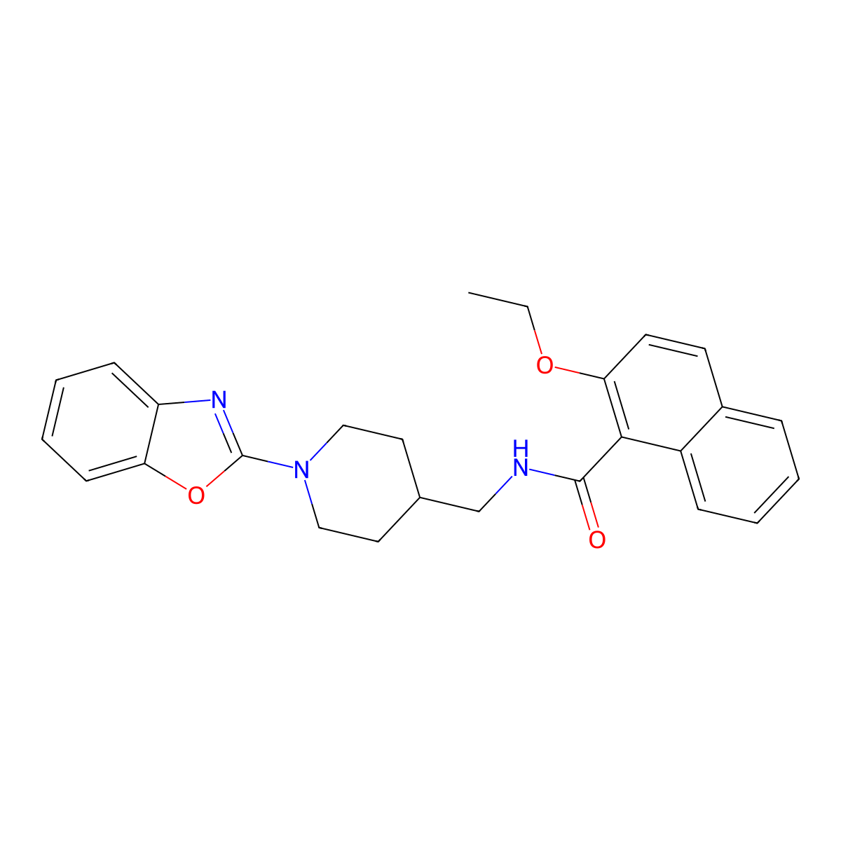 N-((1-(benzo[d]oxazol-2-yl)piperidin-4-yl)methyl)-2-ethoxy-1-naphthamide molecular structure, CAS 1797593-12-4
