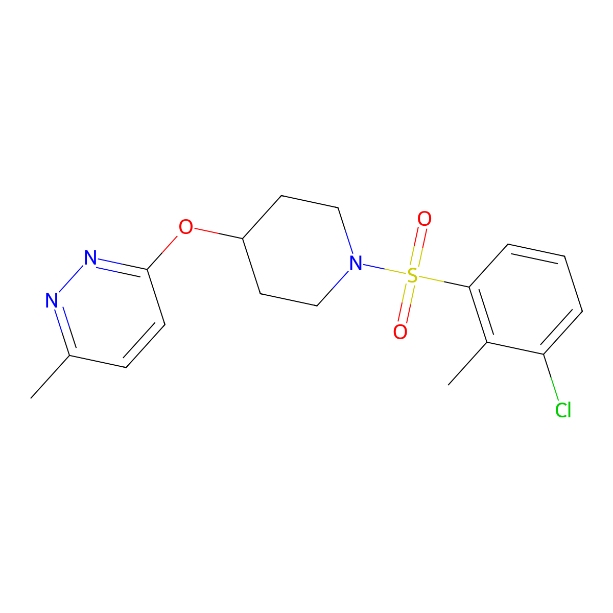 3-((1-((3-Chloro-2-methylphenyl)sulfonyl)piperidin-4-yl)oxy)-6-methylpyridazine molecular structure, CAS 1797593-39-5