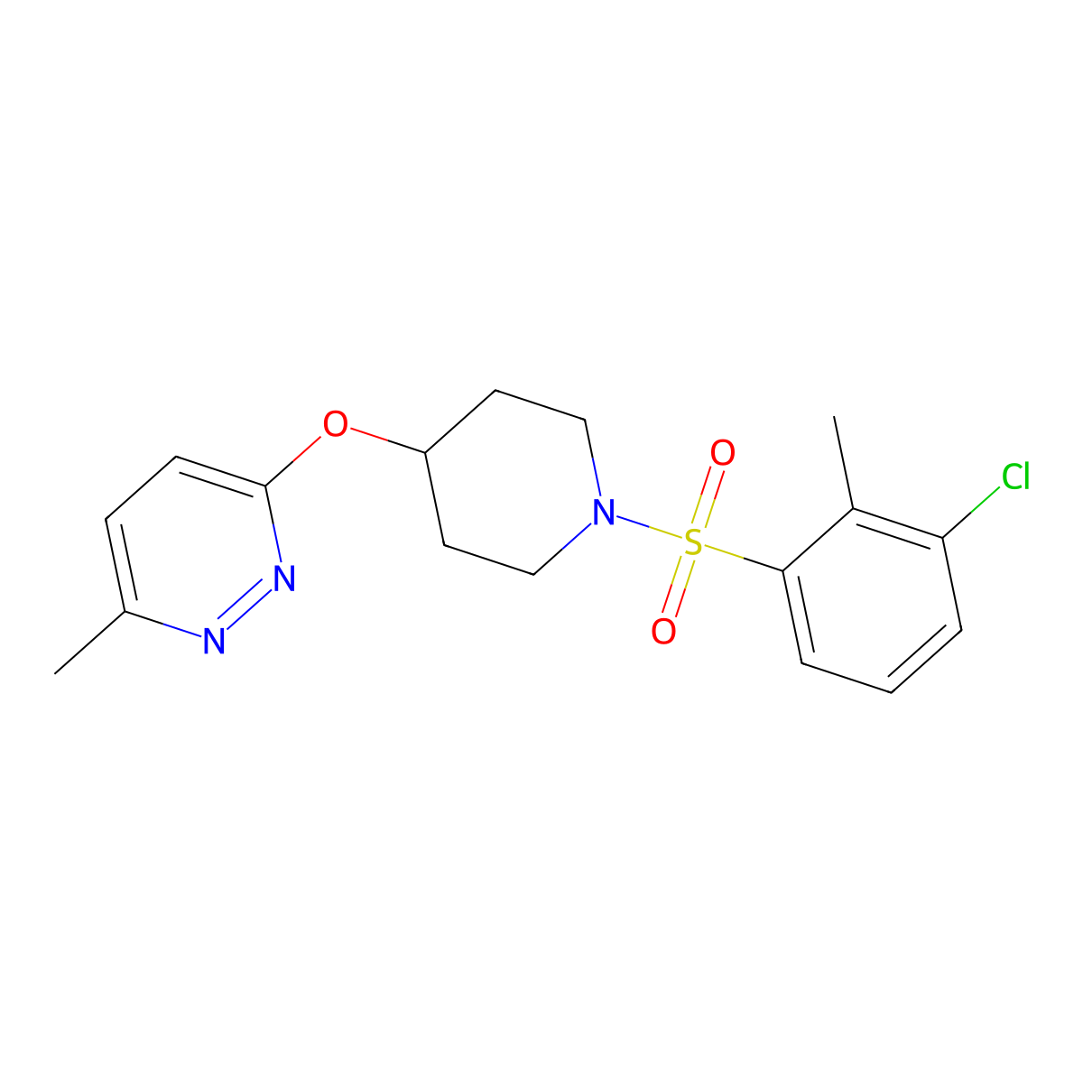 3-((1-((3-Chloro-2-methylphenyl)sulfonyl)piperidin-4-yl)oxy)-6-methylpyridazine molecular structure, CAS 1797593-39-5