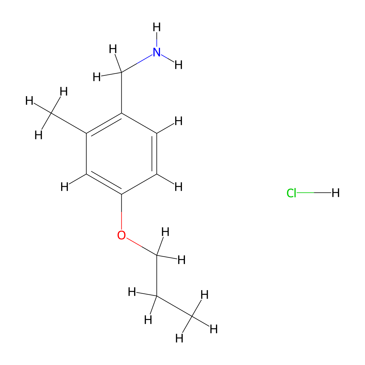 (2-Methyl-4-propoxyphenyl)methanamine hydrochloride molecular structure, CAS 1797595-88-0