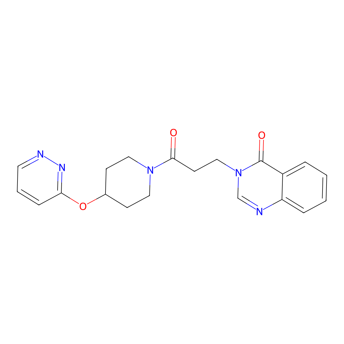 3-(3-oxo-3-(4-(pyridazin-3-yloxy)piperidin-1-yl)propyl)quinazolin-4(3H)-one molecular structure, CAS 1797596-05-4