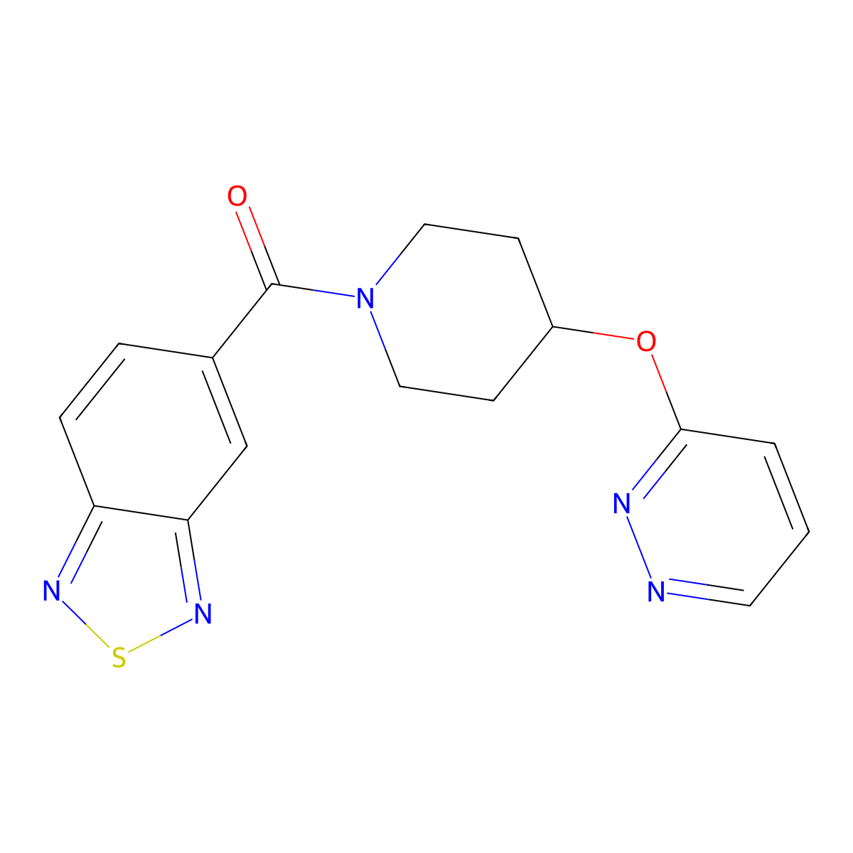 Benzo[c][1,2,5]thiadiazol-5-yl(4-(pyridazin-3-yloxy)piperidin-1-yl)methanone molecular structure, CAS 1797596-32-7