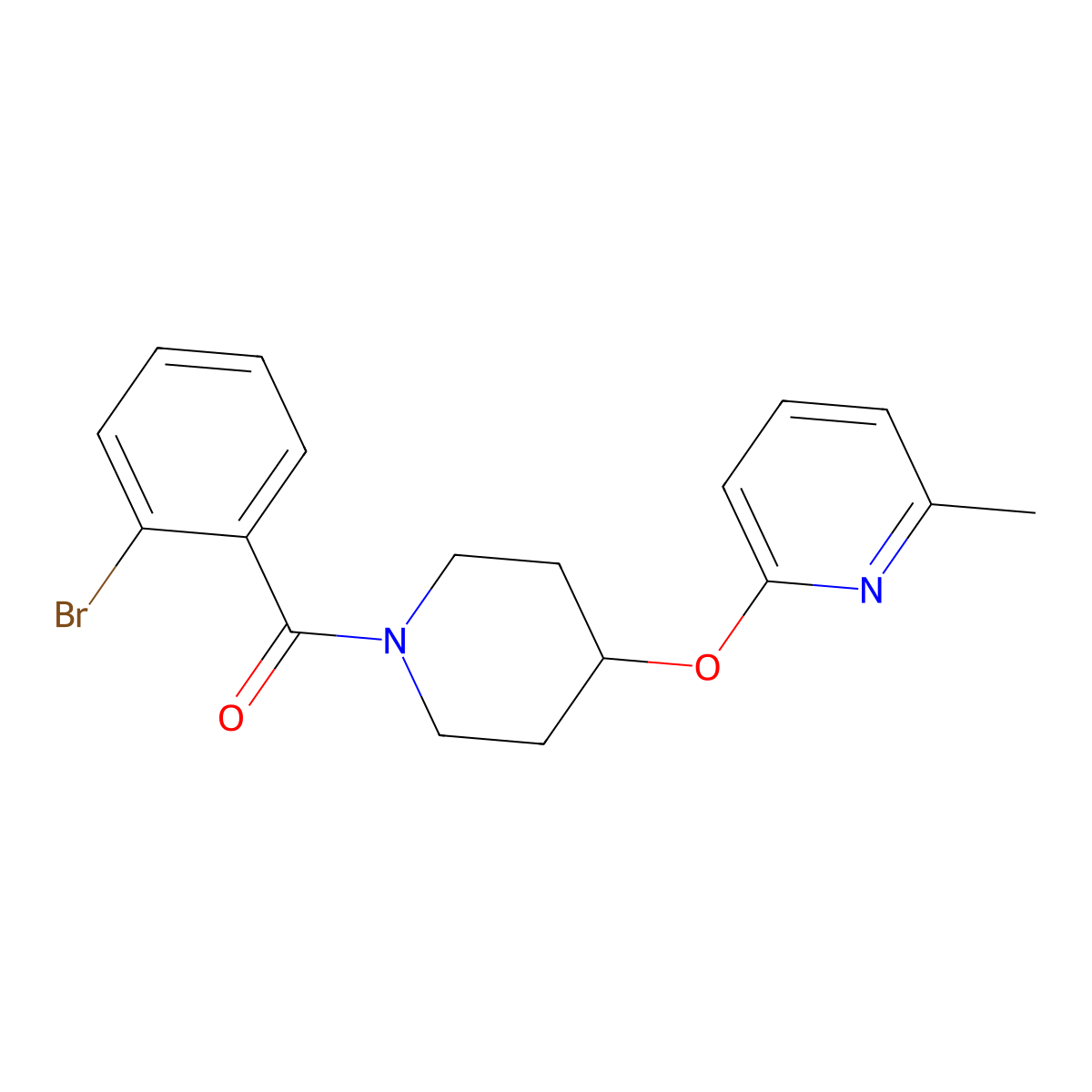 (2-Bromophenyl)(4-((6-methylpyridin-2-yl)oxy)piperidin-1-yl)methanone molecular structure, CAS 1797596-82-7