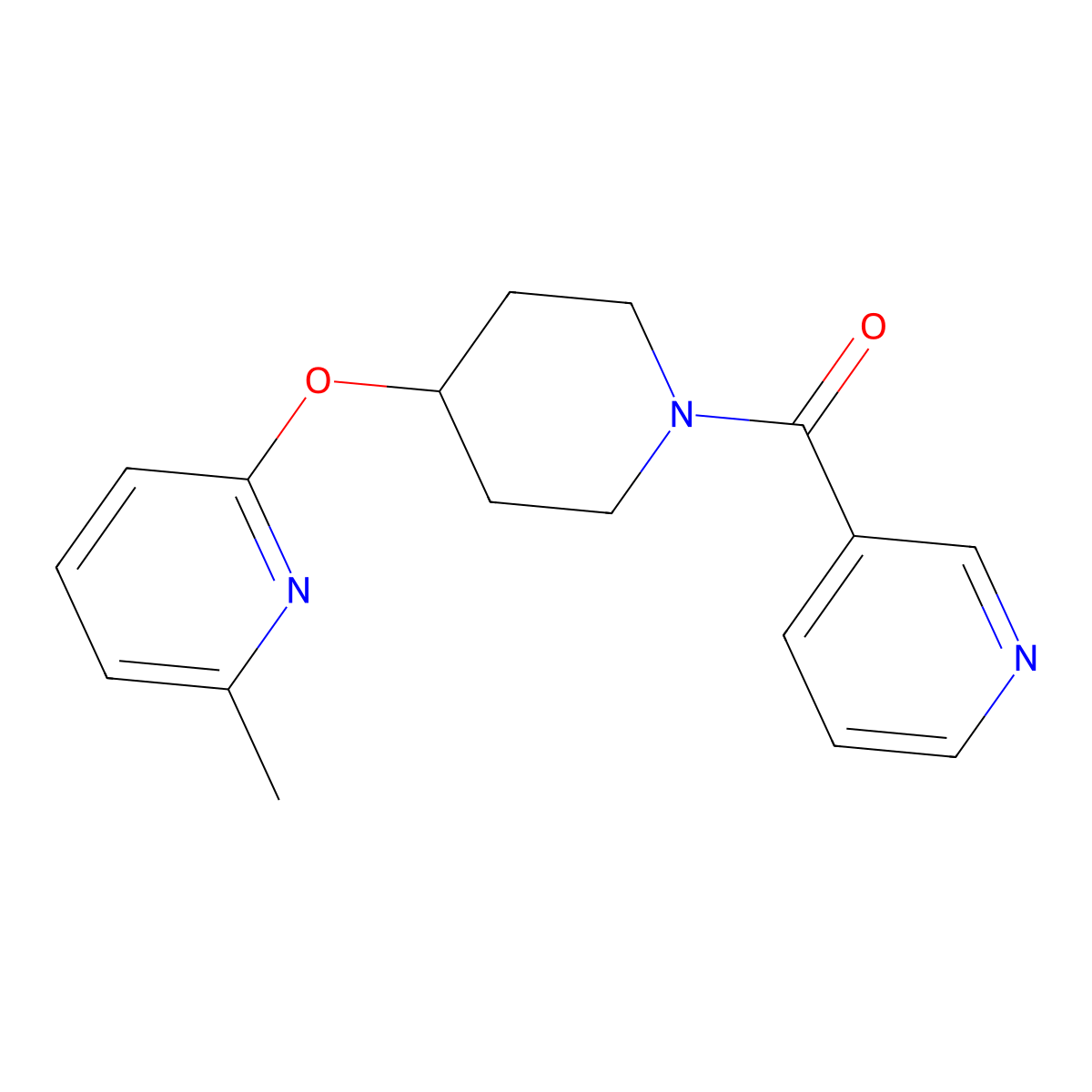 (4-((6-Methylpyridin-2-yl)oxy)piperidin-1-yl)(pyridin-3-yl)methanone molecular structure, CAS 1797597-01-3