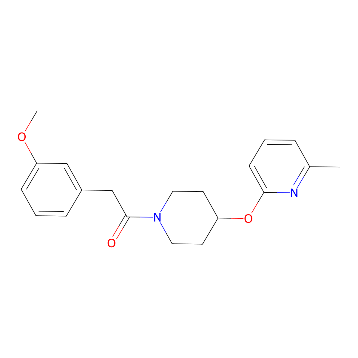 2-(3-Methoxyphenyl)-1-(4-((6-methylpyridin-2-yl)oxy)piperidin-1-yl)ethanone molecular structure, CAS 1797597-07-9