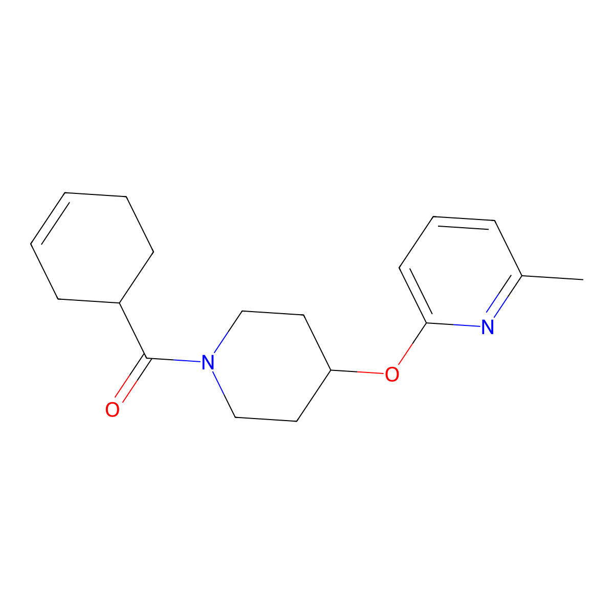 Cyclohex-3-en-1-yl(4-((6-methylpyridin-2-yl)oxy)piperidin-1-yl)methanone molecular structure, CAS 1797597-34-2