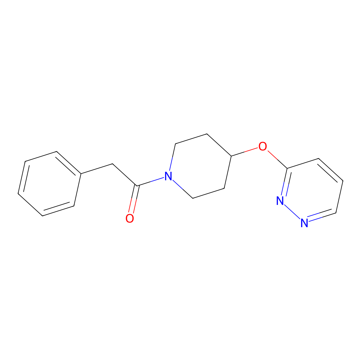 2-Phenyl-1-(4-(pyridazin-3-yloxy)piperidin-1-yl)ethanone molecular structure, CAS 1797597-35-3