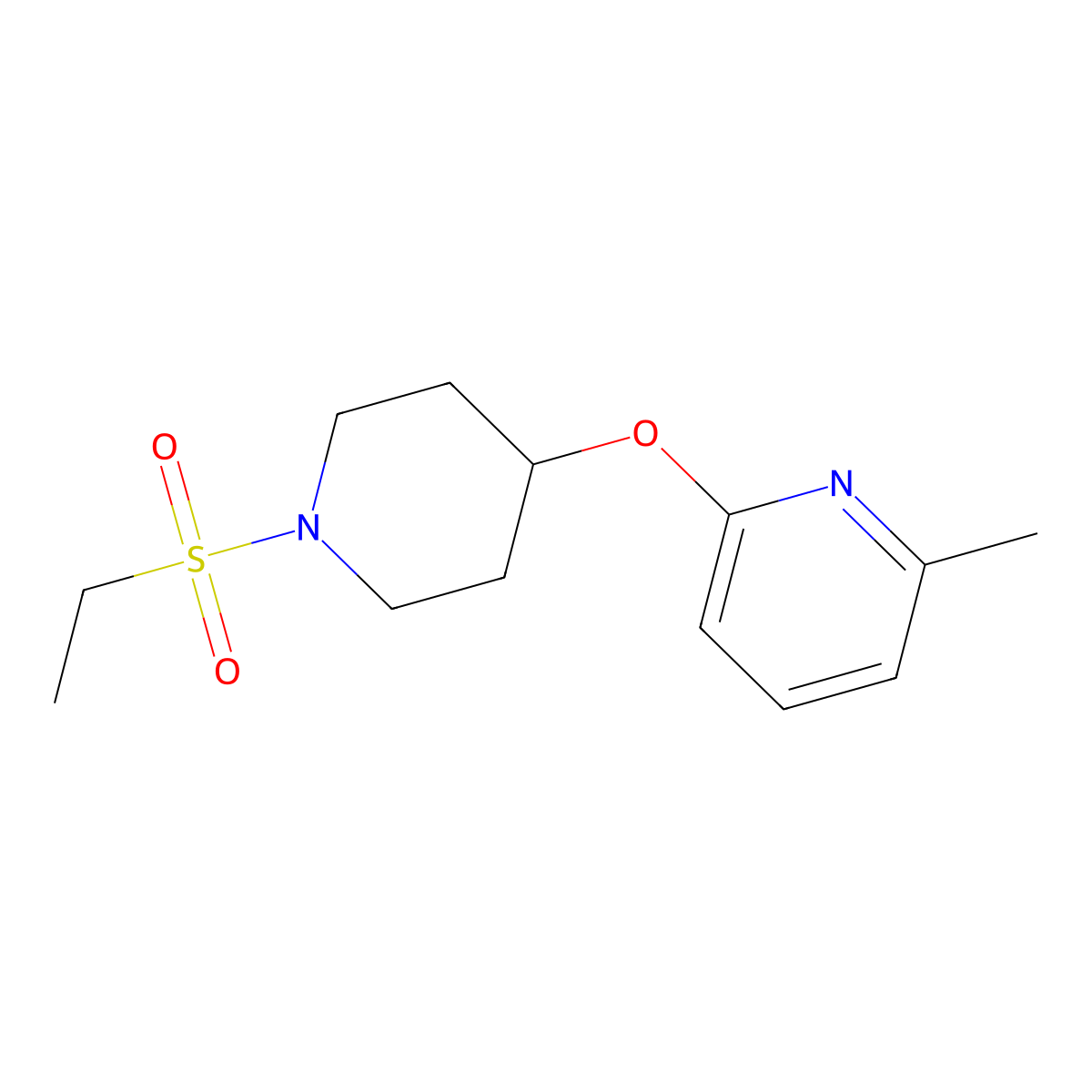 2-((1-(Ethylsulfonyl)piperidin-4-yl)oxy)-6-methylpyridine molecular structure, CAS 1797597-43-3