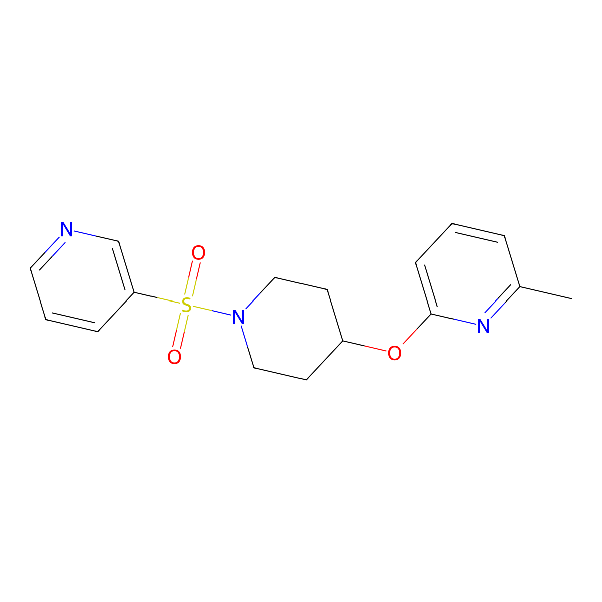 2-Methyl-6-((1-(pyridin-3-ylsulfonyl)piperidin-4-yl)oxy)pyridine molecular structure, CAS 1797597-48-8