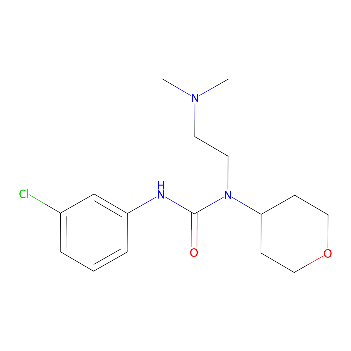3-(3-Chlorophenyl)-1-[2-(dimethylamino)ethyl]-1-(oxan-4-yl)urea molecular structure, CAS 1797597-53-5