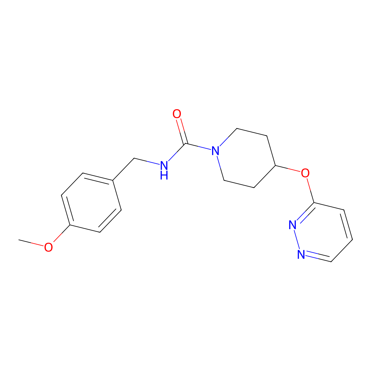 N-(4-methoxybenzyl)-4-(pyridazin-3-yloxy)piperidine-1-carboxamide molecular structure, CAS 1797597-74-0