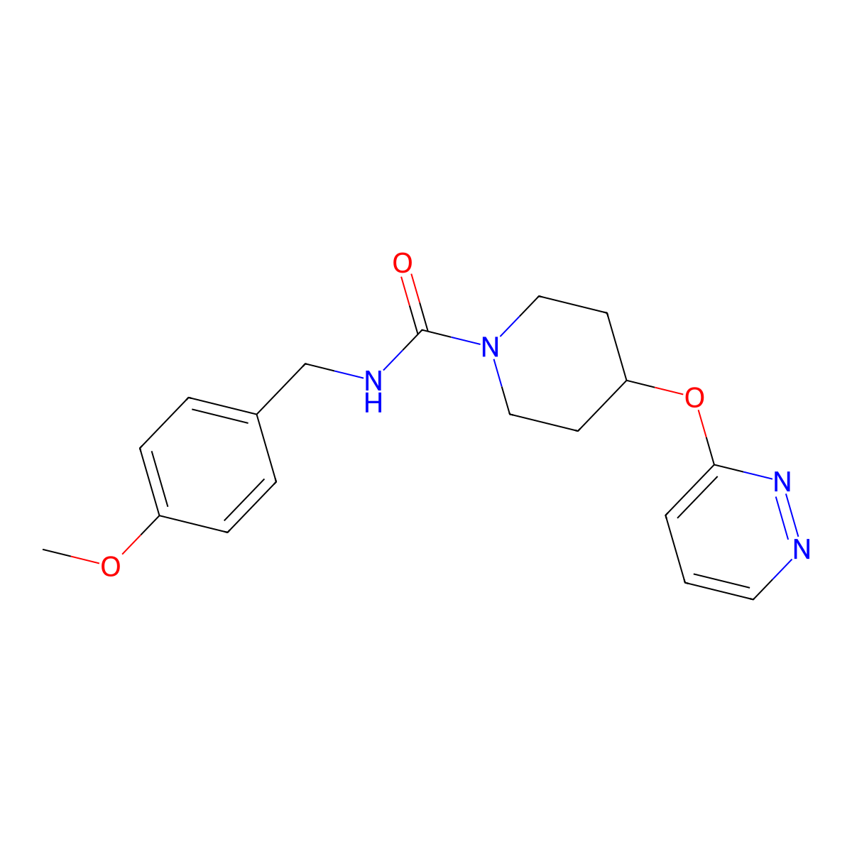 N-(4-methoxybenzyl)-4-(pyridazin-3-yloxy)piperidine-1-carboxamide molecular structure, CAS 1797597-74-0