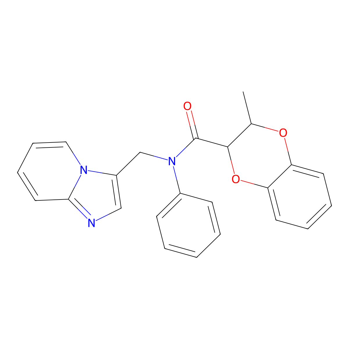 N-(imidazo[1,2-a]pyridin-3-ylmethyl)-3-methyl-N-phenyl-2,3-dihydrobenzo[b][1,4]dioxine-2-carboxamide molecular structure, CAS 1797599-61-1