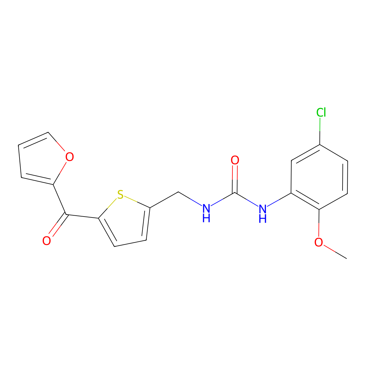 1-(5-Chloro-2-methoxyphenyl)-3-((5-(furan-2-carbonyl)thiophen-2-yl)methyl)urea molecular structure, CAS 1797600-27-1