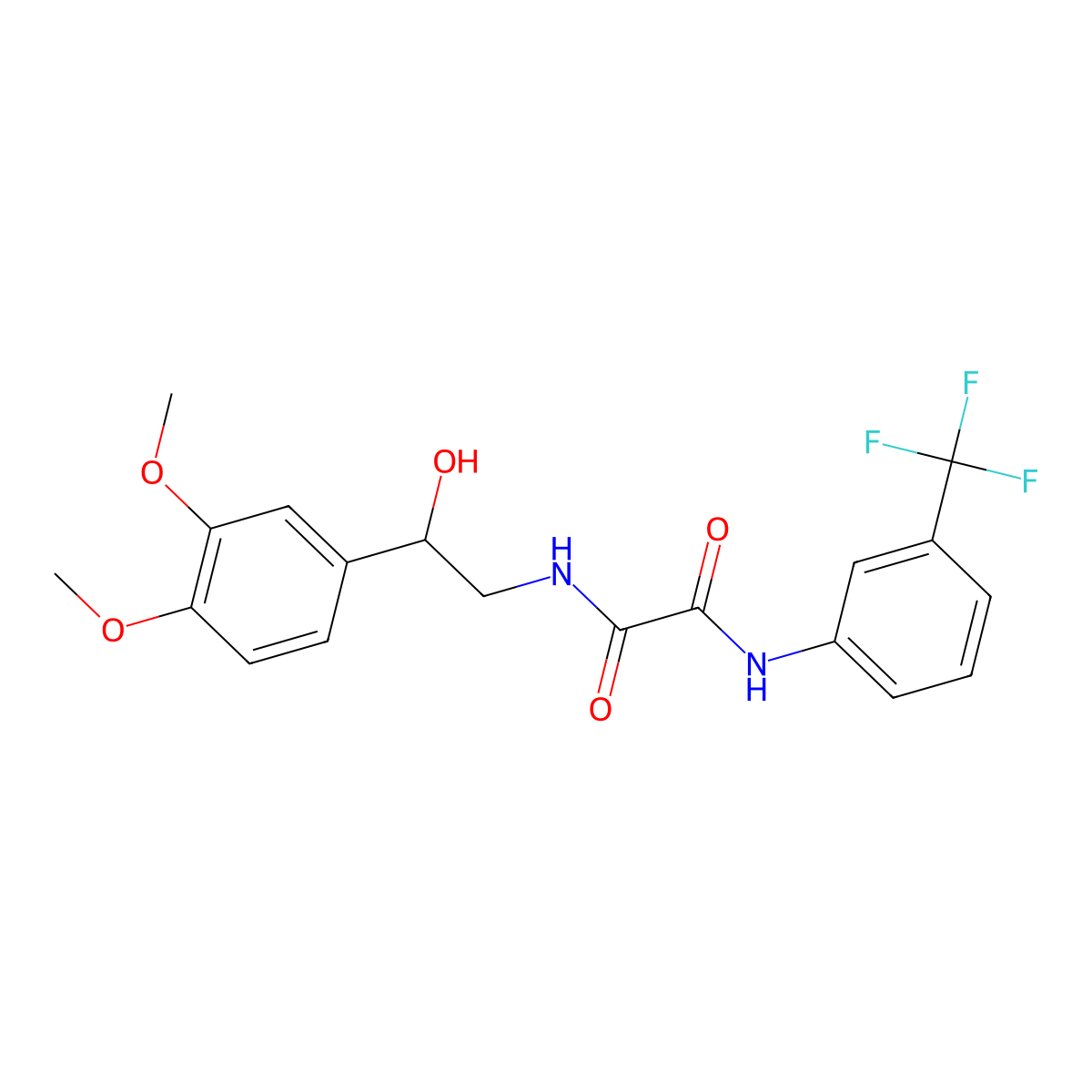 N1-(2-(3,4-dimethoxyphenyl)-2-hydroxyethyl)-N2-(3-(trifluoromethyl)phenyl)oxalamide molecular structure, CAS 1797601-23-0