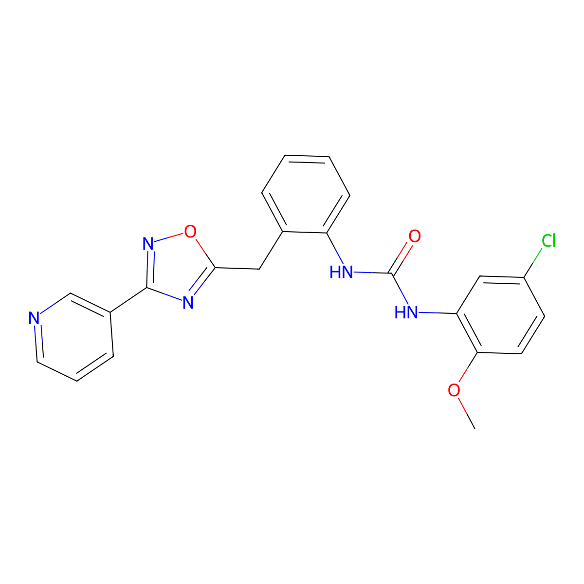 1-(5-Chloro-2-methoxyphenyl)-3-(2-((3-(pyridin-3-yl)-1,2,4-oxadiazol-5-yl)methyl)phenyl)urea molecular structure, CAS 1797602-78-8