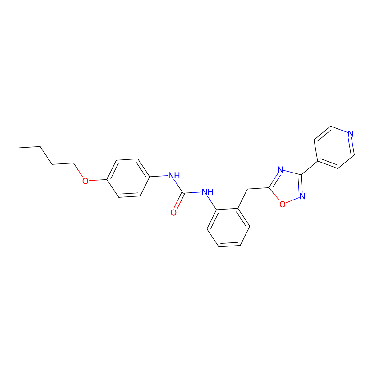 1-(4-Butoxyphenyl)-3-(2-{[3-(pyridin-4-yl)-1,2,4-oxadiazol-5-yl]methyl}phenyl)urea molecular structure, CAS 1797602-99-3