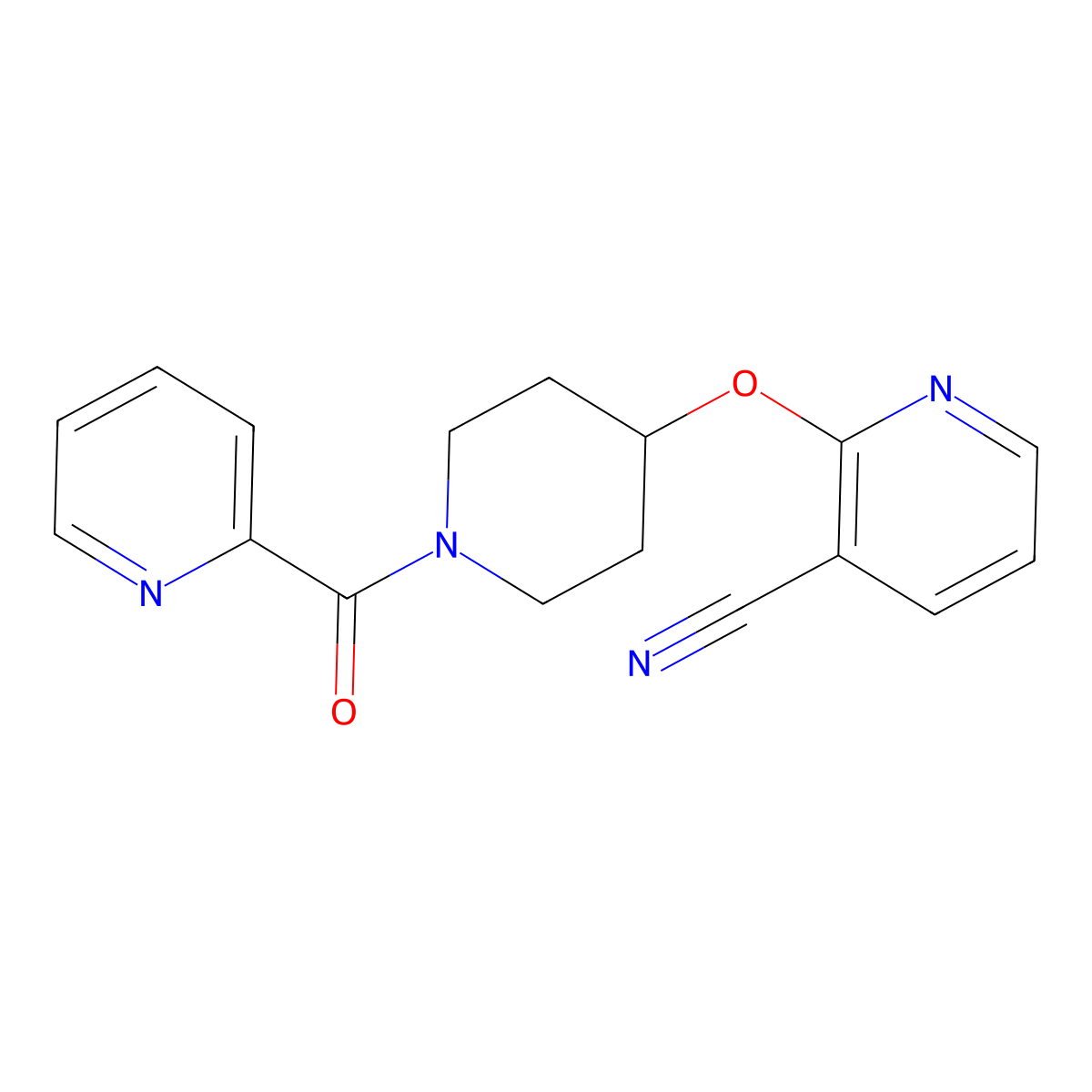 2-((1-Picolinoylpiperidin-4-yl)oxy)nicotinonitrile molecular structure, CAS 1797603-18-9