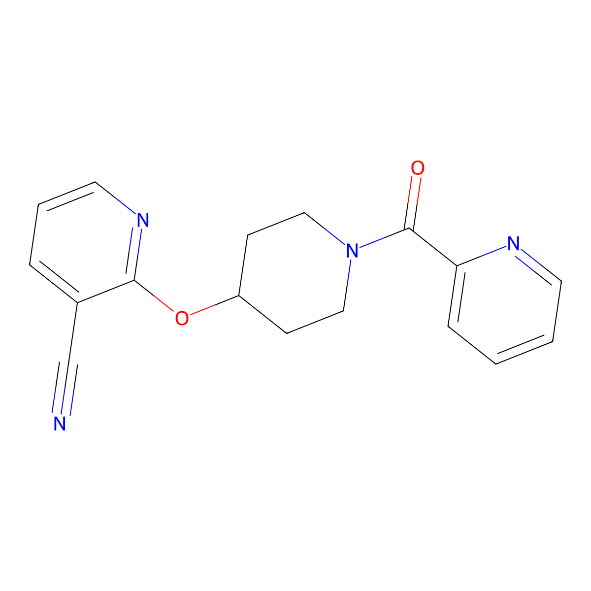 2-((1-Picolinoylpiperidin-4-yl)oxy)nicotinonitrile molecular structure, CAS 1797603-18-9