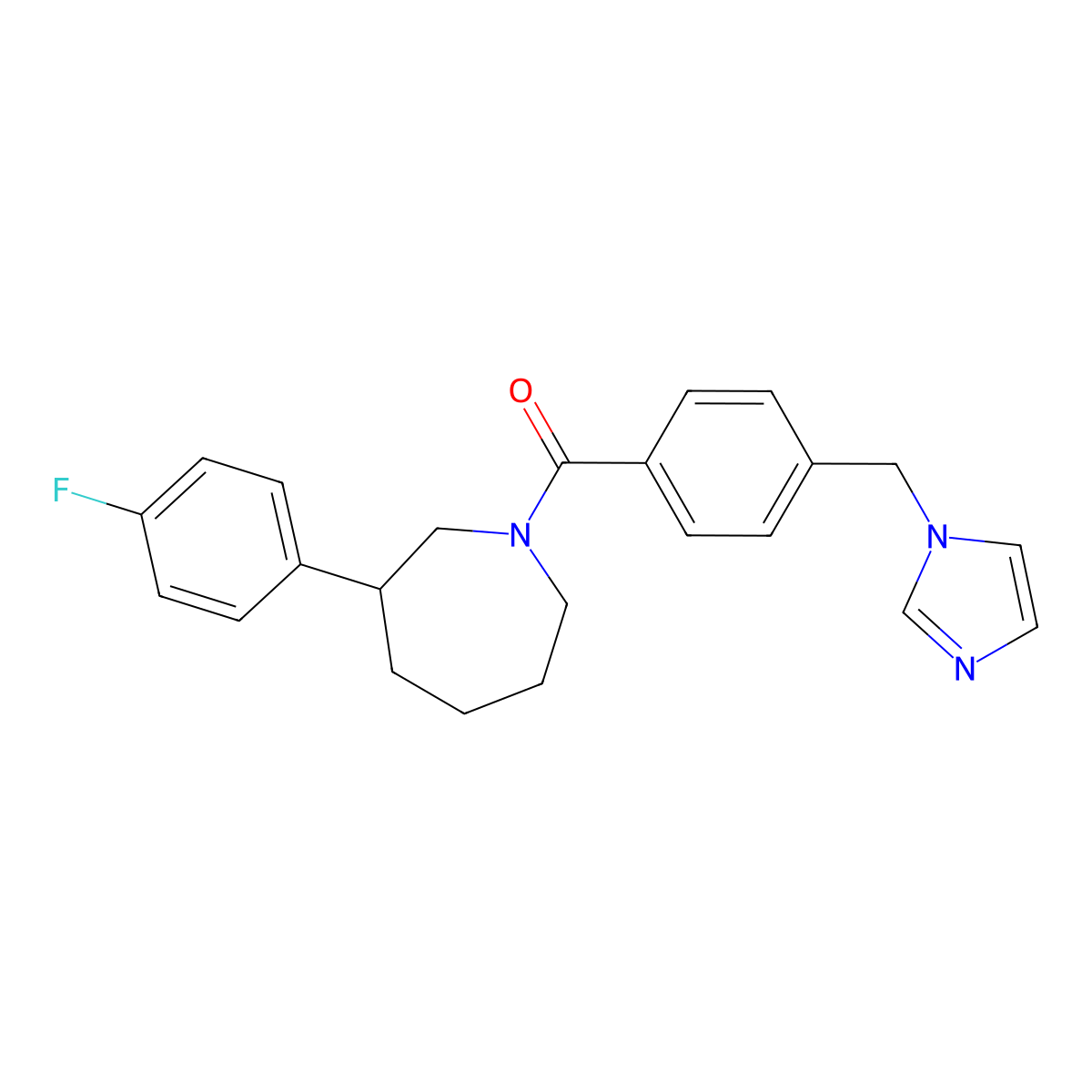 (4-((1H-imidazol-1-yl)methyl)phenyl)(3-(4-fluorophenyl)azepan-1-yl)methanone molecular structure, CAS 1797604-62-6