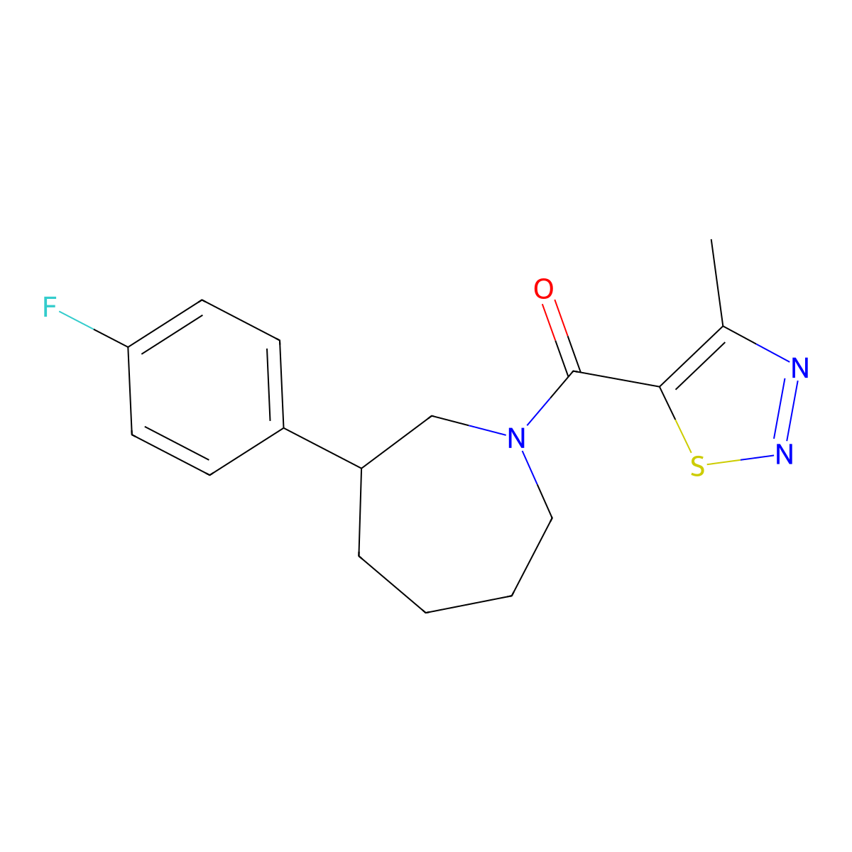 (3-(4-Fluorophenyl)azepan-1-yl)(4-methyl-1,2,3-thiadiazol-5-yl)methanone molecular structure, CAS 1797604-78-4