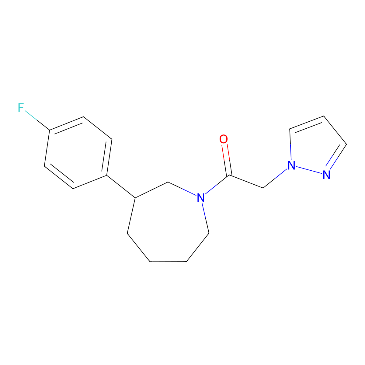 1-(3-(4-fluorophenyl)azepan-1-yl)-2-(1H-pyrazol-1-yl)ethanone molecular structure, CAS 1797604-82-0