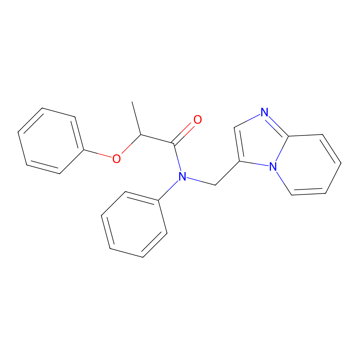 N-(imidazo[1,2-a]pyridin-3-ylmethyl)-2-phenoxy-N-phenylpropanamide molecular structure, CAS 1797605-44-7