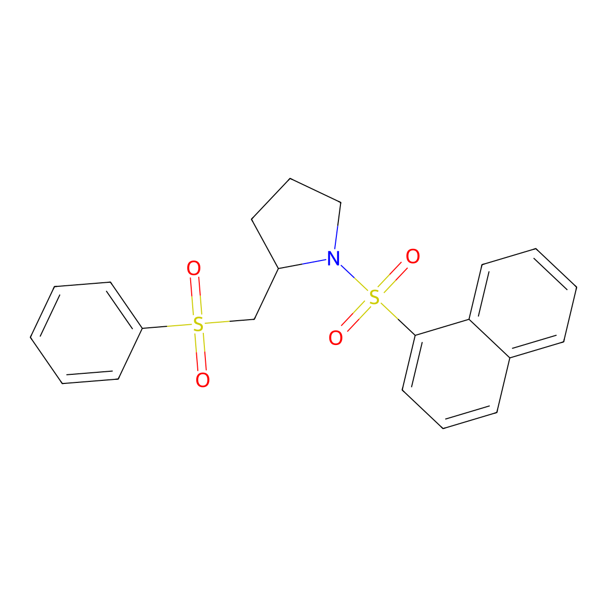 1-(Naphthalen-1-ylsulfonyl)-2-((phenylsulfonyl)methyl)pyrrolidine molecular structure, CAS 1797611-54-1