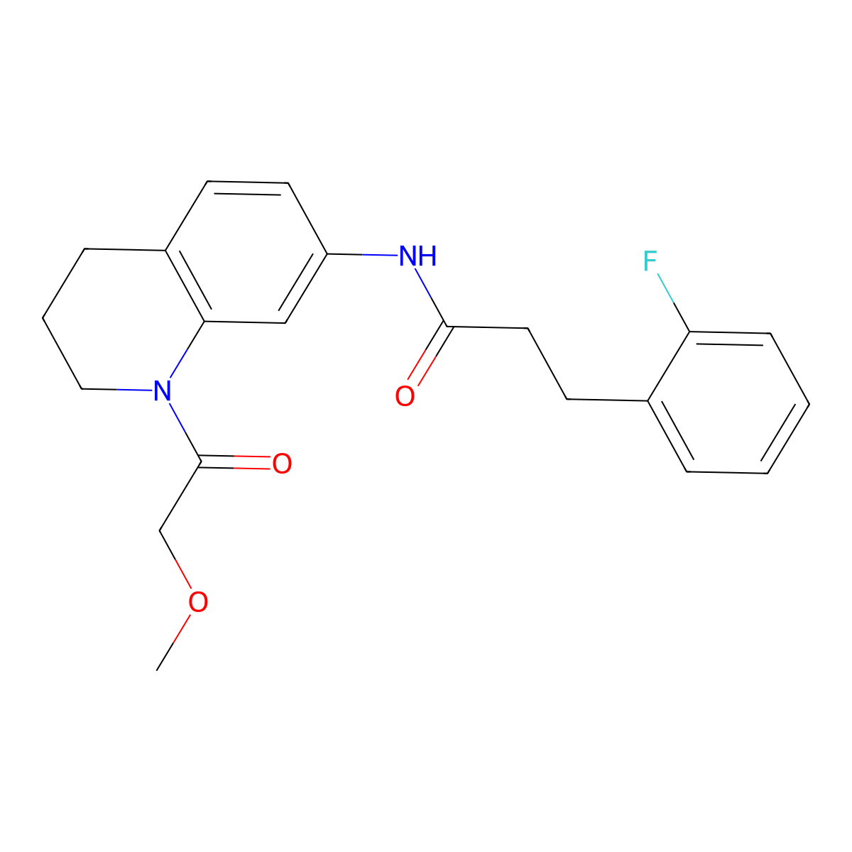 3-(2-fluorophenyl)-N-(1-(2-methoxyacetyl)-1,2,3,4-tetrahydroquinolin-7-yl)propanamide molecular structure, CAS 1797612-38-4