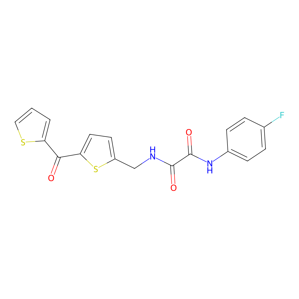 N1-(4-fluorophenyl)-N2-((5-(thiophene-2-carbonyl)thiophen-2-yl)methyl)oxalamide molecular structure, CAS 1797612-78-2
