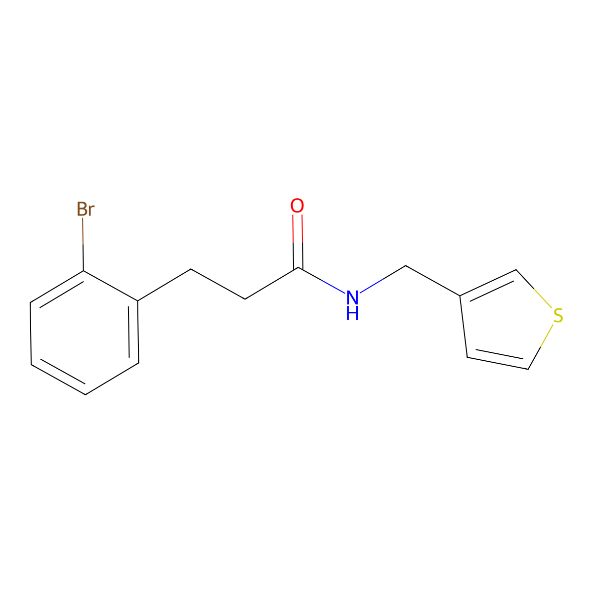 3-(2-bromophenyl)-N-(thiophen-3-ylmethyl)propanamide molecular structure, CAS 1797612-94-2