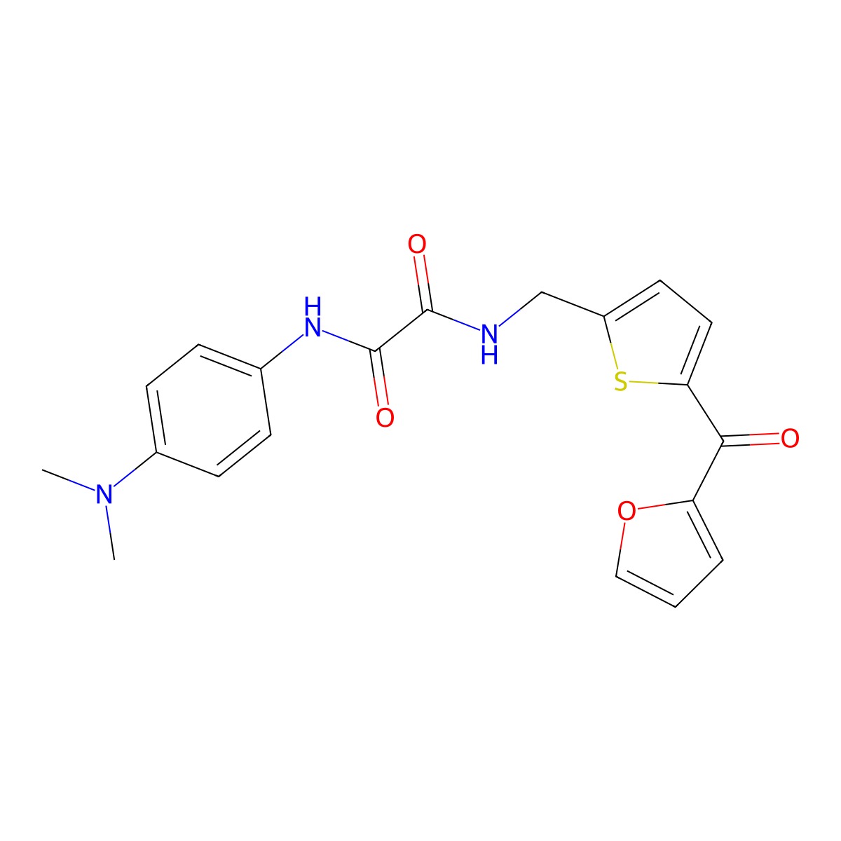 N1-(4-(dimethylamino)phenyl)-N2-((5-(furan-2-carbonyl)thiophen-2-yl)methyl)oxalamide molecular structure, CAS 1797613-66-1
