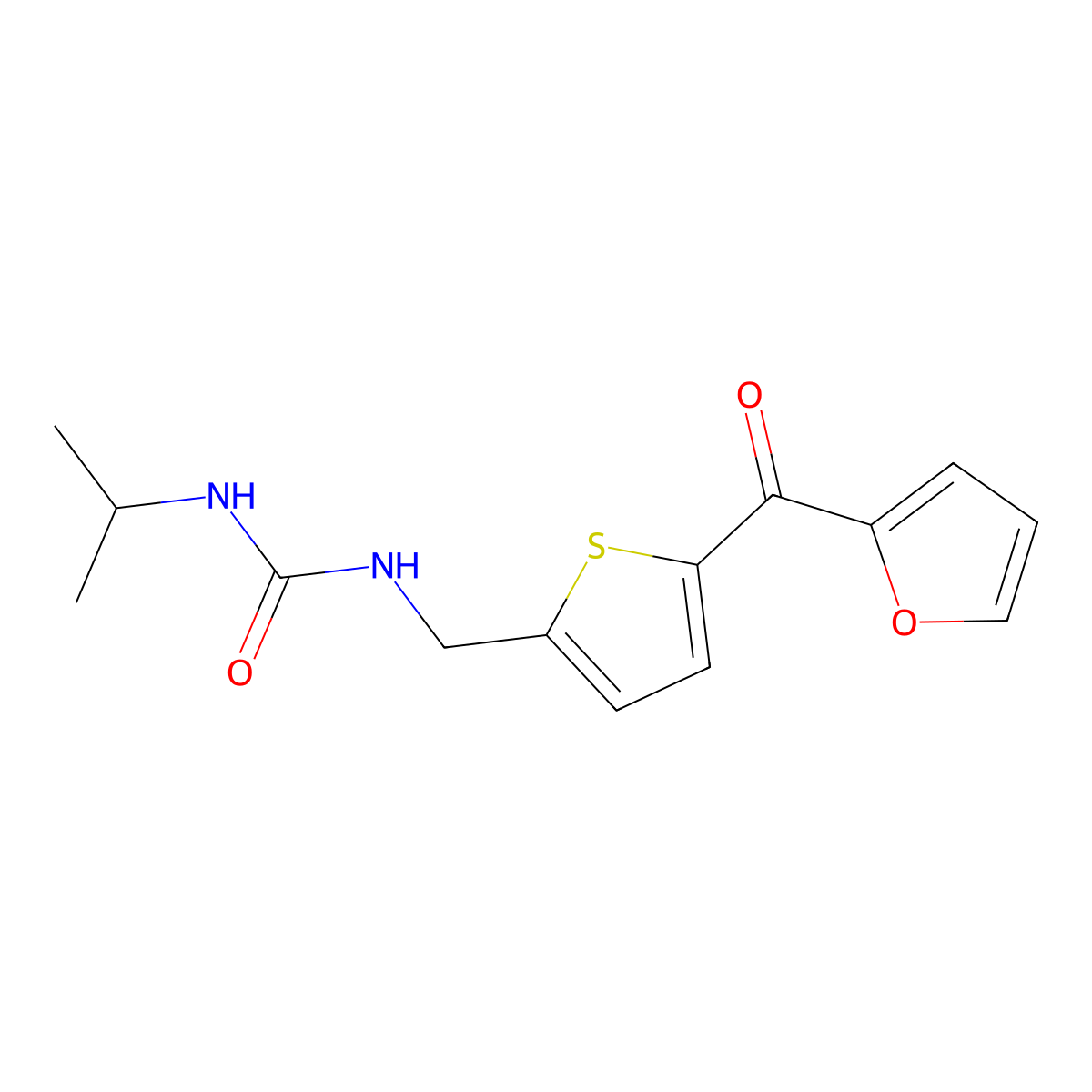 1-((5-(Furan-2-carbonyl)thiophen-2-yl)methyl)-3-isopropylurea molecular structure, CAS 1797613-98-9