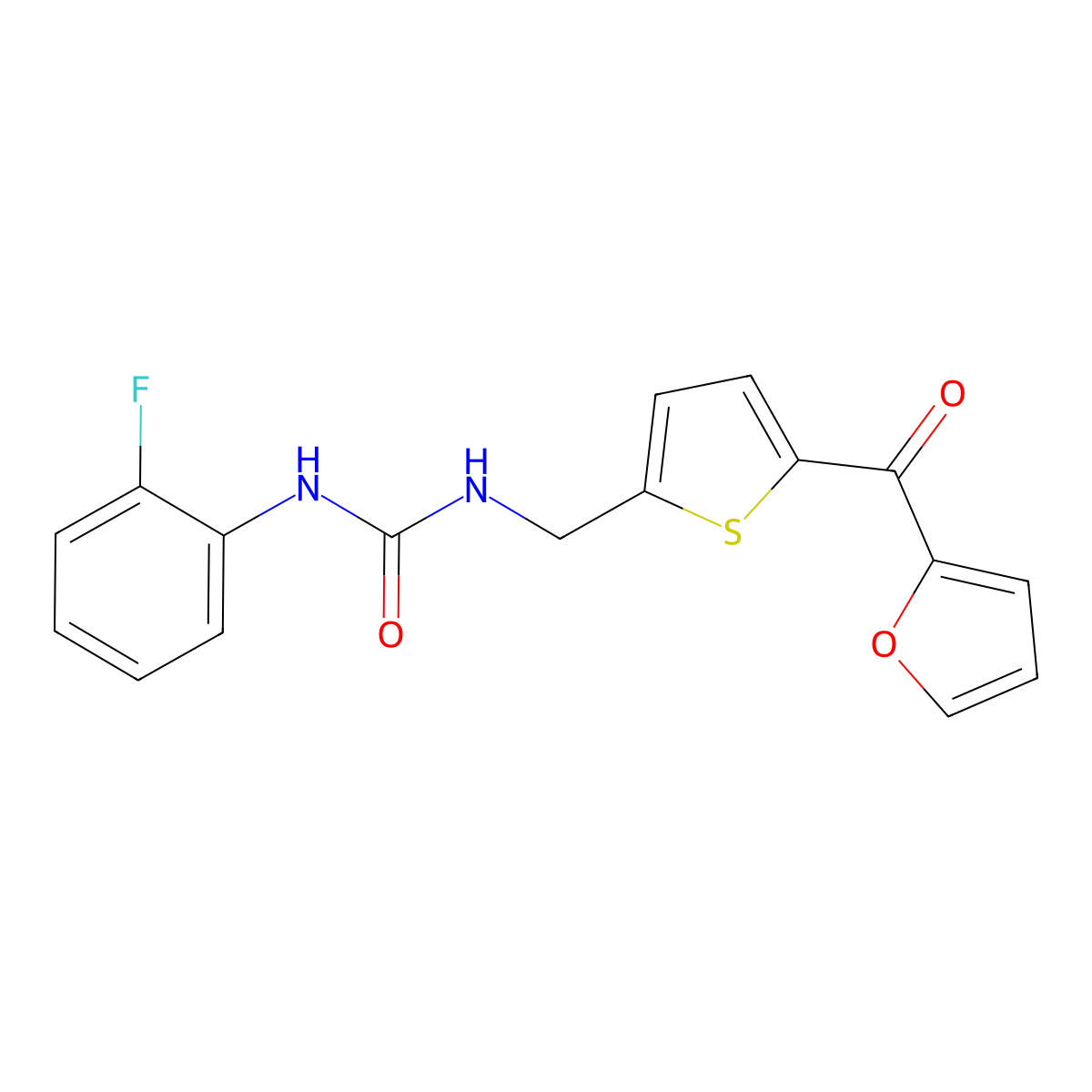 1-(2-Fluorophenyl)-3-((5-(furan-2-carbonyl)thiophen-2-yl)methyl)urea molecular structure, CAS 1797614-07-3