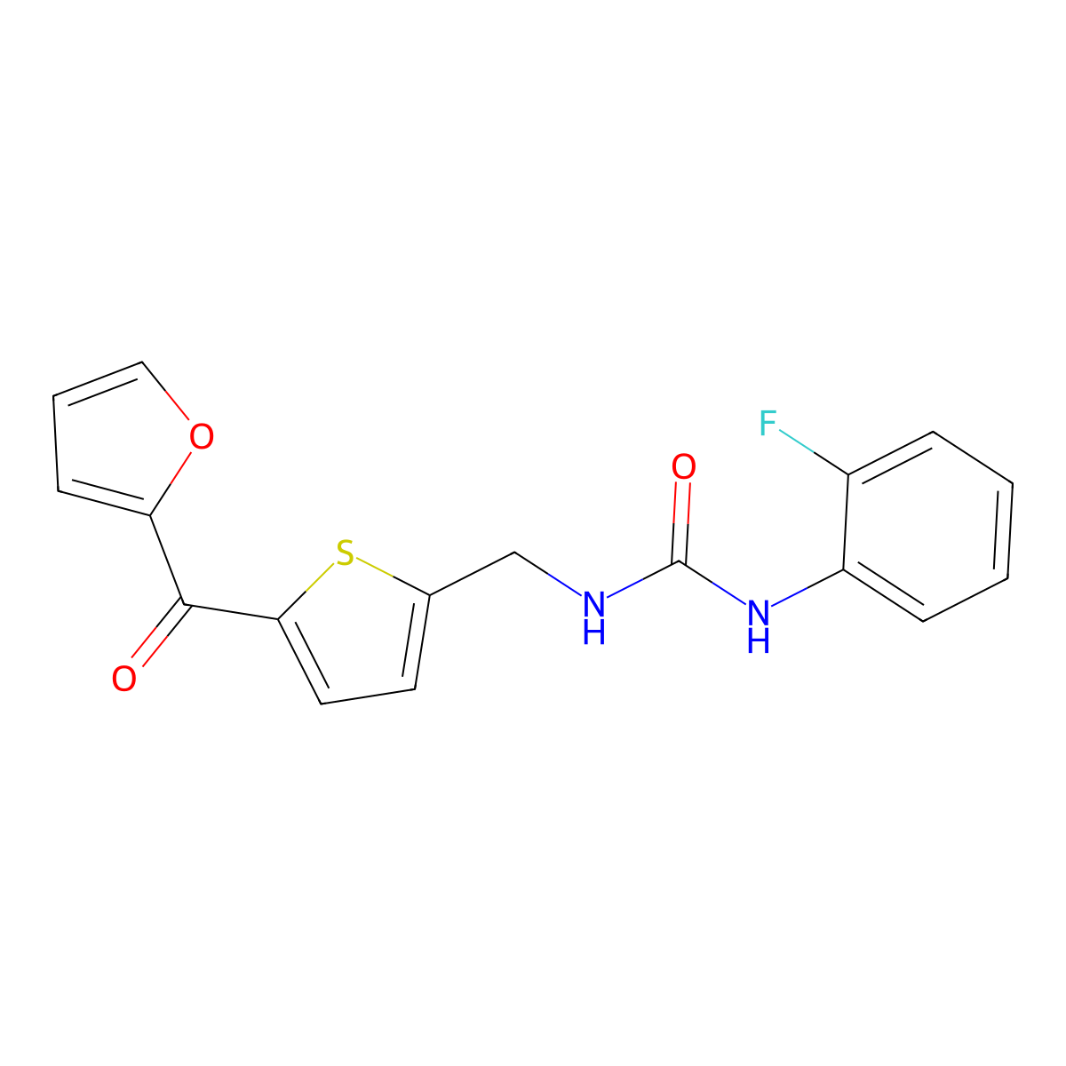 1-(2-Fluorophenyl)-3-((5-(furan-2-carbonyl)thiophen-2-yl)methyl)urea molecular structure, CAS 1797614-07-3