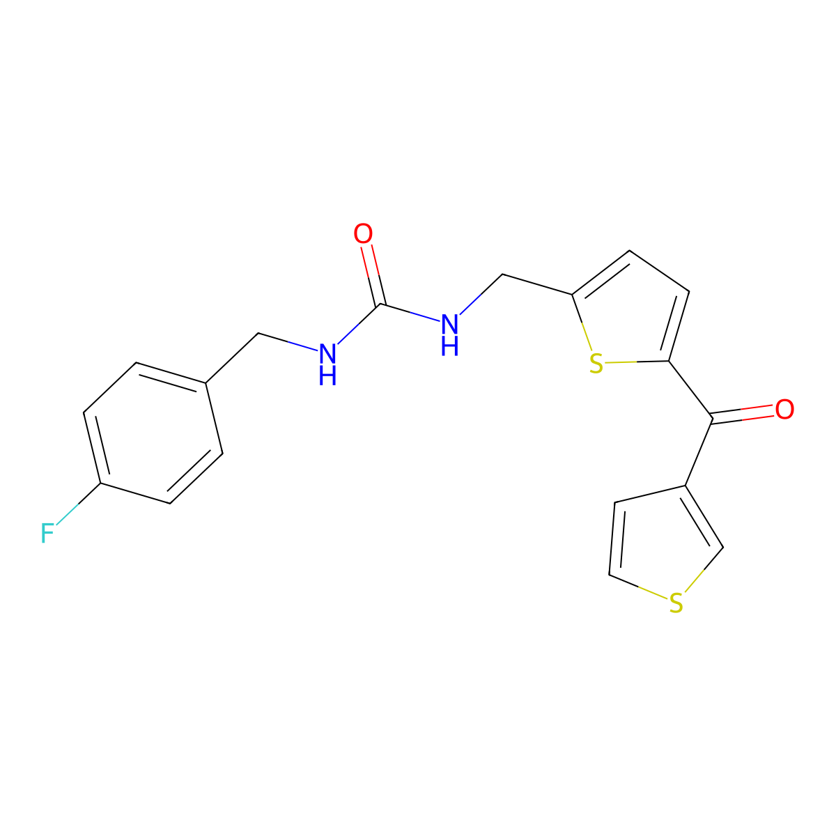 1-(4-Fluorobenzyl)-3-((5-(thiophene-3-carbonyl)thiophen-2-yl)methyl)urea molecular structure, CAS 1797615-12-3