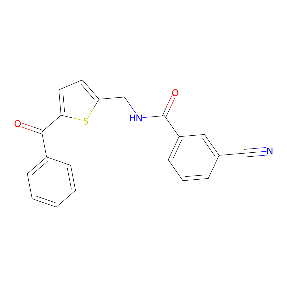 N-[(5-benzoylthiophen-2-yl)methyl]-3-cyanobenzamide molecular structure, CAS 1797615-29-2
