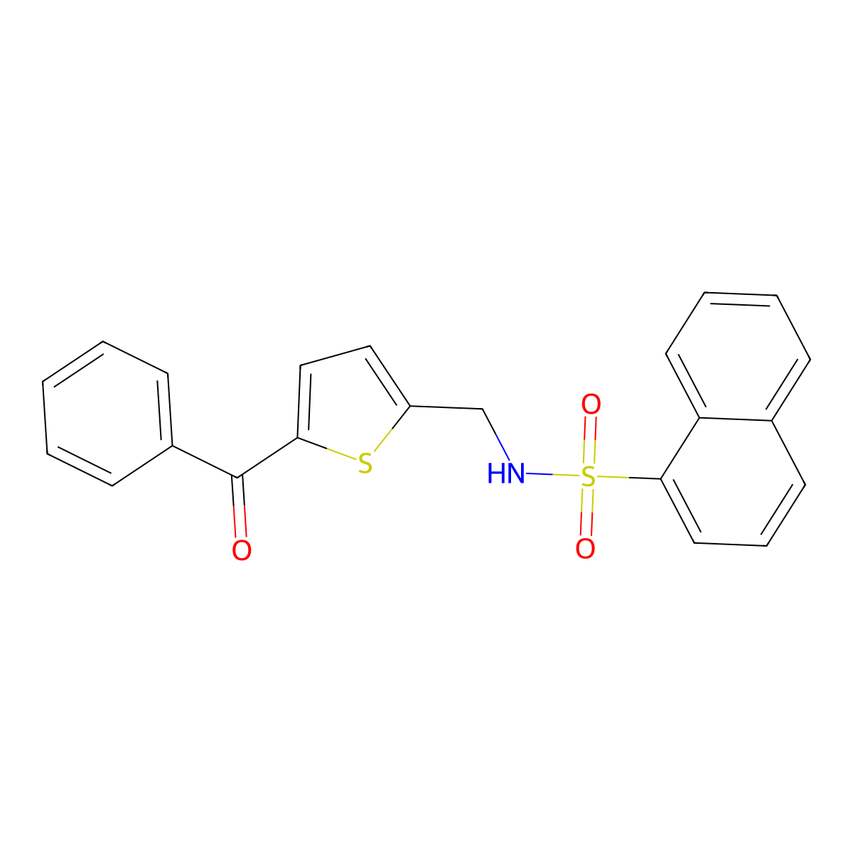 N-[(5-benzoylthiophen-2-yl)methyl]naphthalene-1-sulfonamide molecular structure, CAS 1797615-49-6