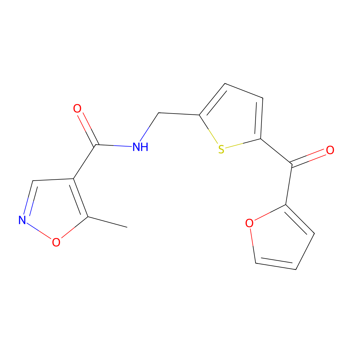 N-((5-(furan-2-carbonyl)thiophen-2-yl)methyl)-5-methylisoxazole-4-carboxamide molecular structure, CAS 1797615-70-3