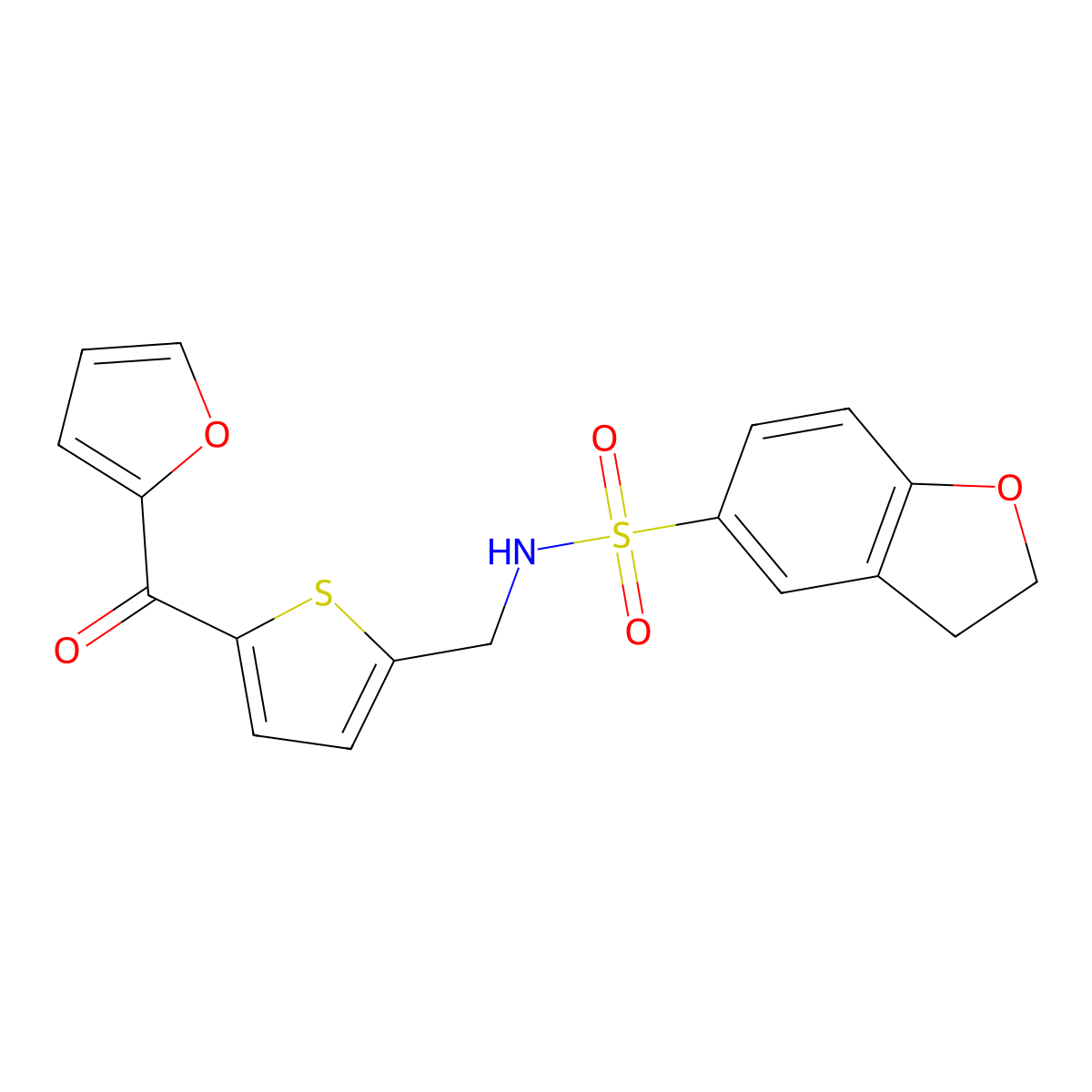 N-((5-(furan-2-carbonyl)thiophen-2-yl)methyl)-2,3-dihydrobenzofuran-5-sulfonamide molecular structure, CAS 1797615-80-5