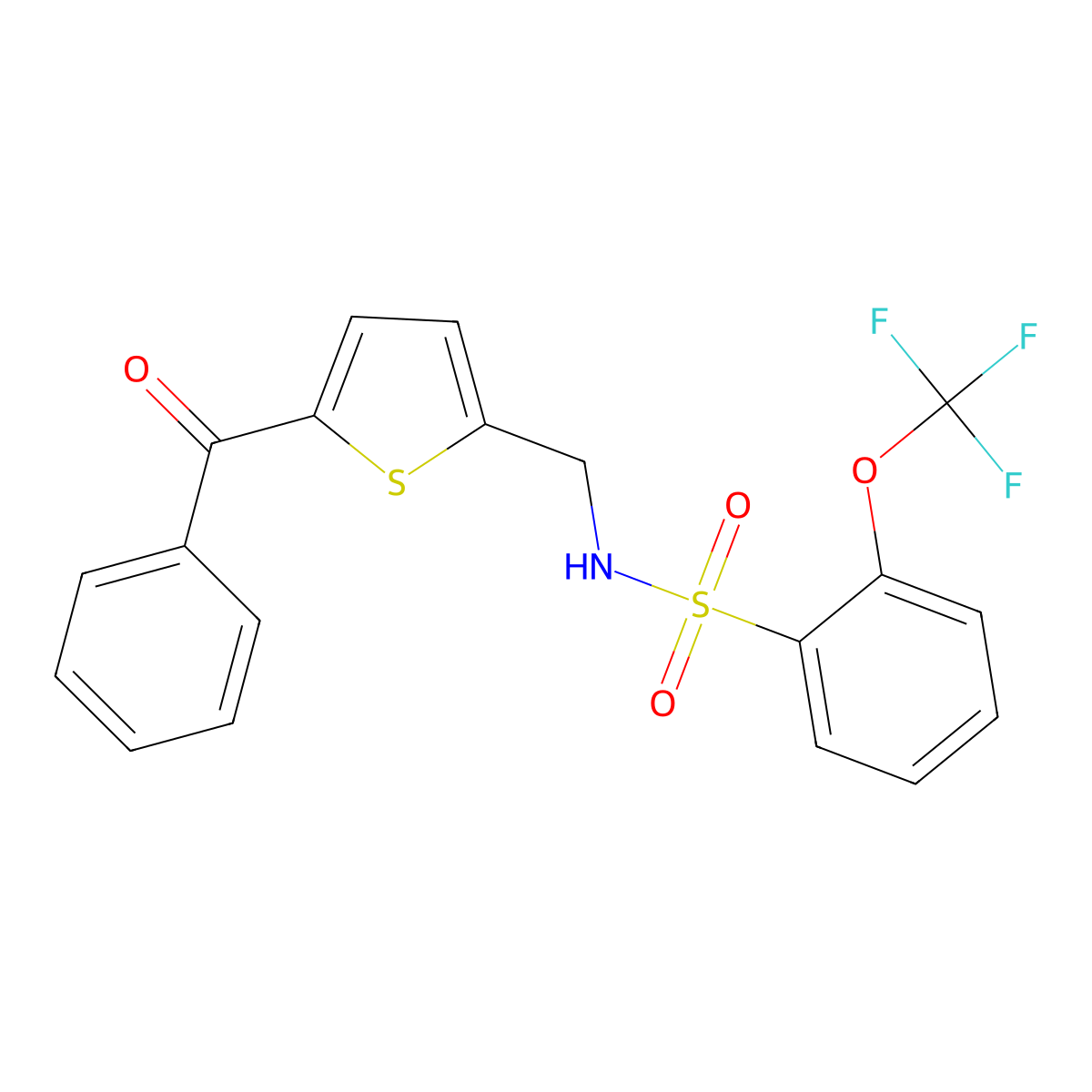 N-((5-benzoylthiophen-2-yl)methyl)-2-(trifluoromethoxy)benzenesulfonamide molecular structure, CAS 1797615-94-1