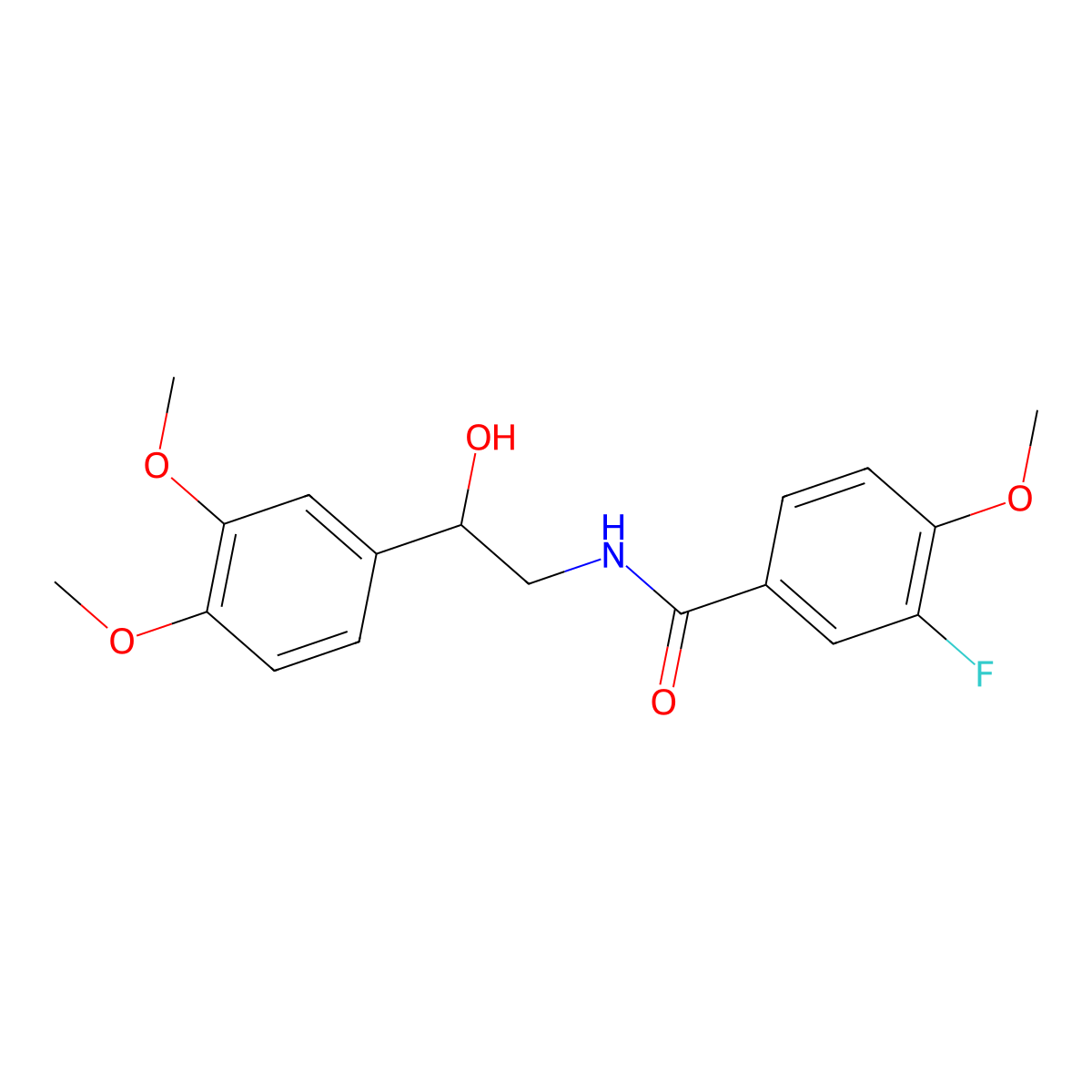 N-[2-(3,4-dimethoxyphenyl)-2-hydroxyethyl]-3-fluoro-4-methoxybenzamide molecular structure, CAS 1797616-18-2
