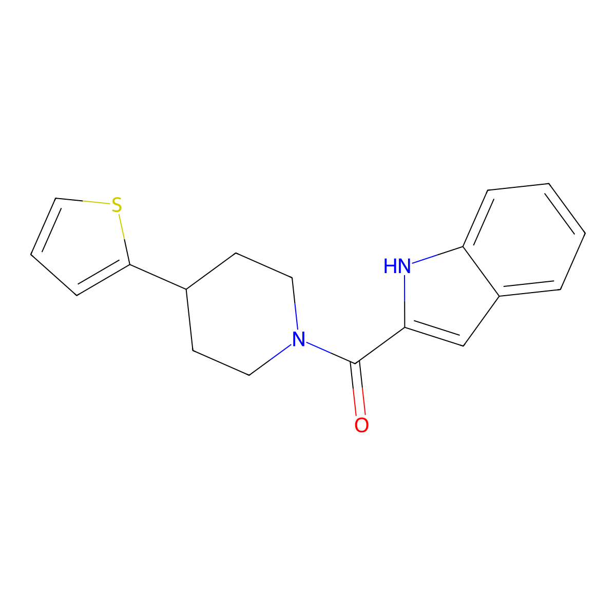 (1H-indol-2-yl)(4-(thiophen-2-yl)piperidin-1-yl)methanone molecular structure, CAS 1797617-84-5