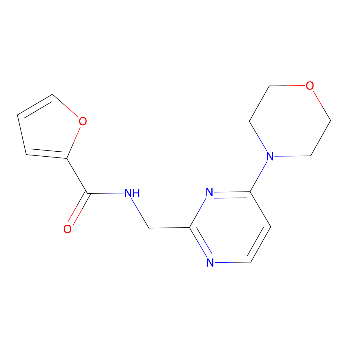 N-((4-morpholinopyrimidin-2-yl)methyl)furan-2-carboxamide molecular structure, CAS 1797619-09-0