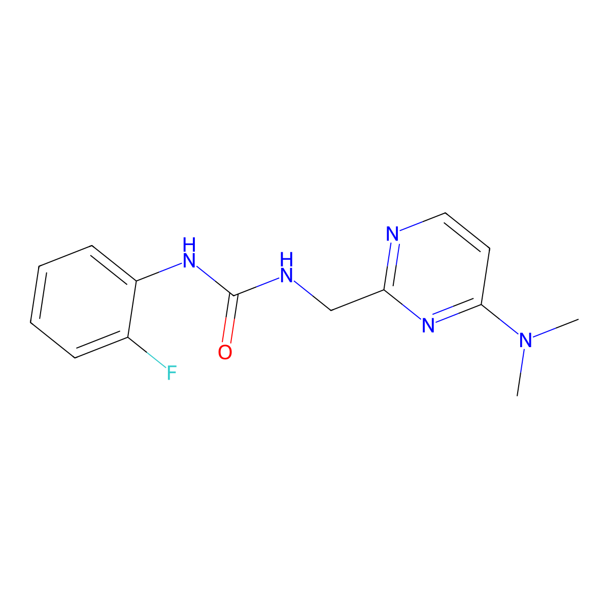 1-((4-(Dimethylamino)pyrimidin-2-yl)methyl)-3-(2-fluorophenyl)urea molecular structure, CAS 1797619-72-7