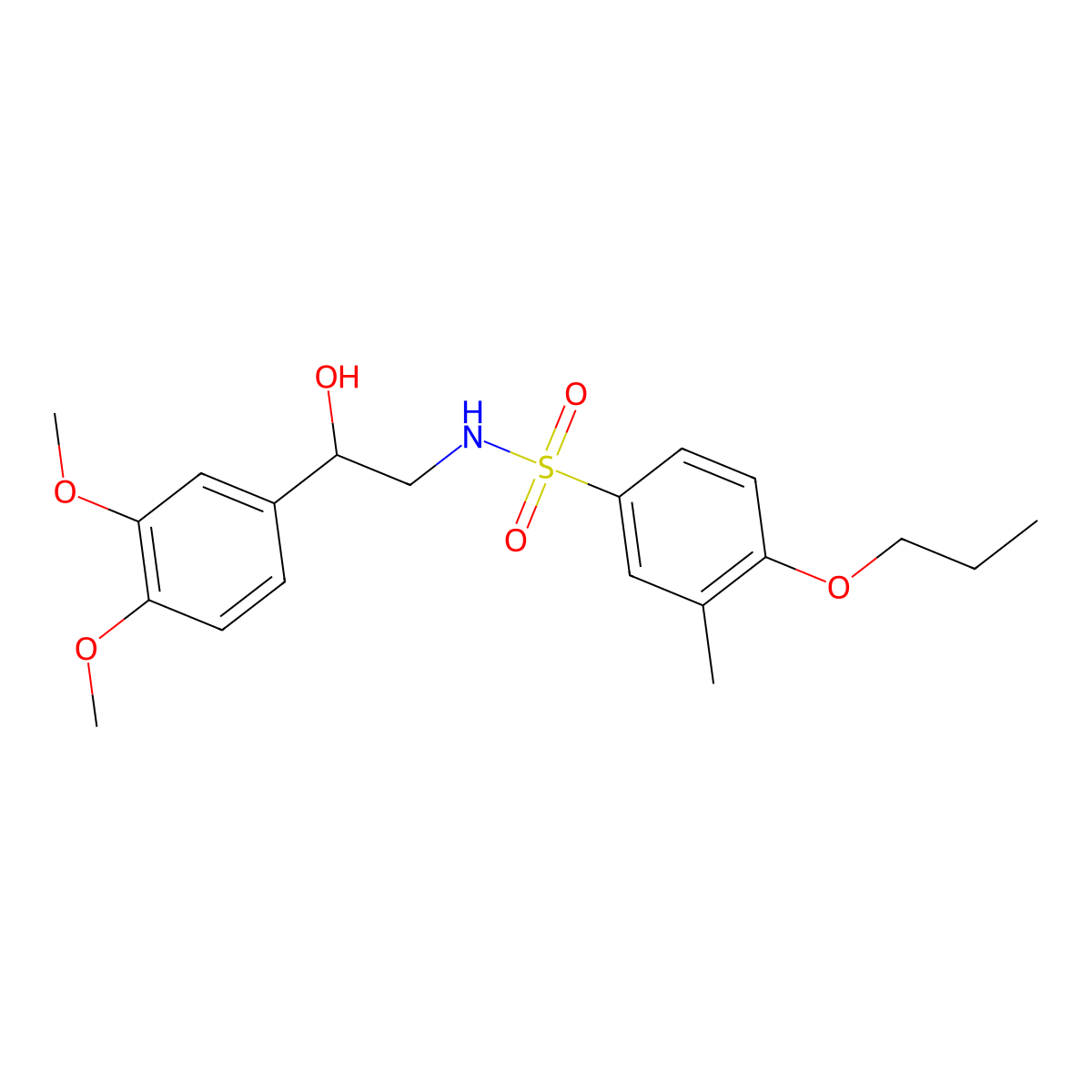 N-(2-(3,4-dimethoxyphenyl)-2-hydroxyethyl)-3-methyl-4-propoxybenzenesulfonamide molecular structure, CAS 1797620-05-3