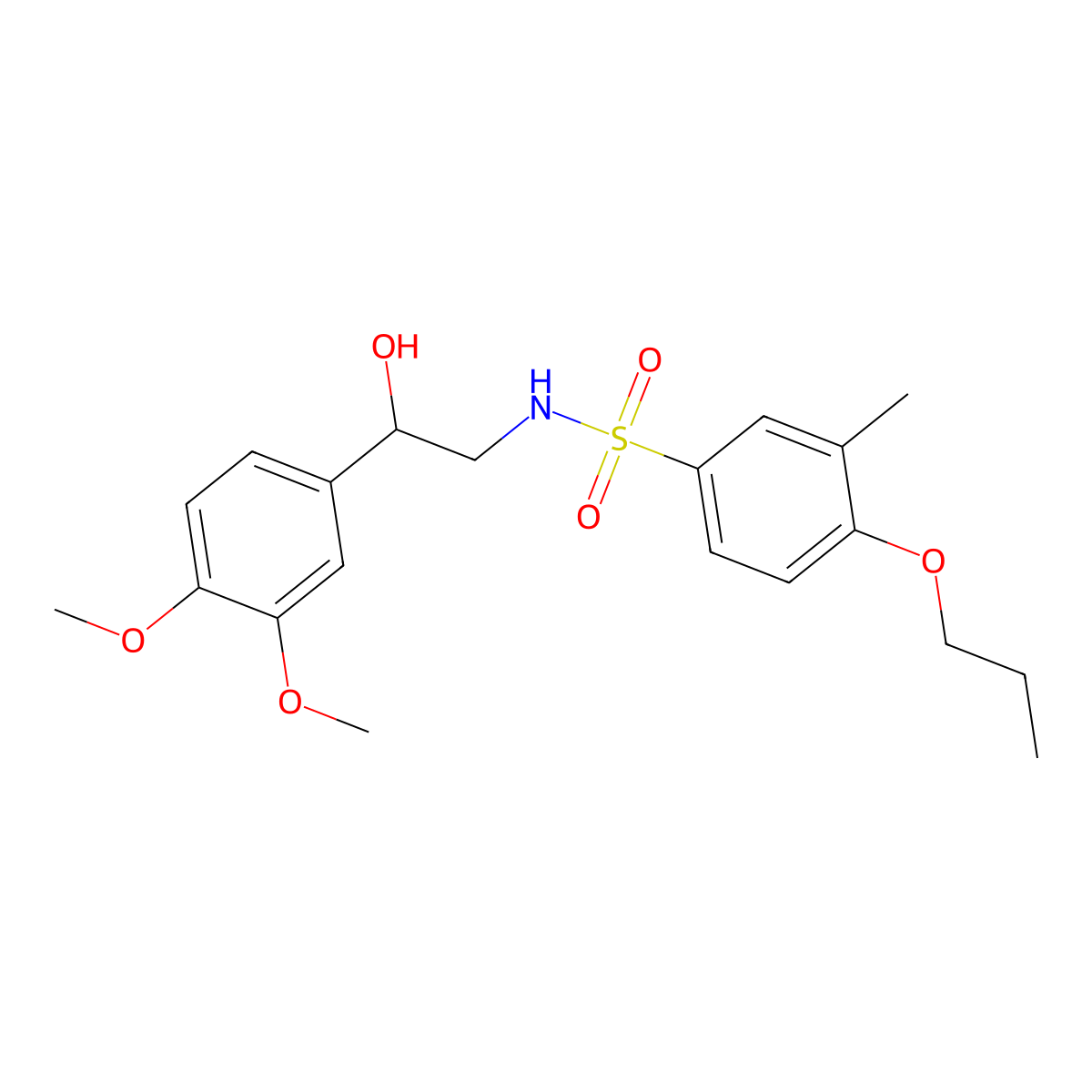 N-(2-(3,4-dimethoxyphenyl)-2-hydroxyethyl)-3-methyl-4-propoxybenzenesulfonamide molecular structure, CAS 1797620-05-3