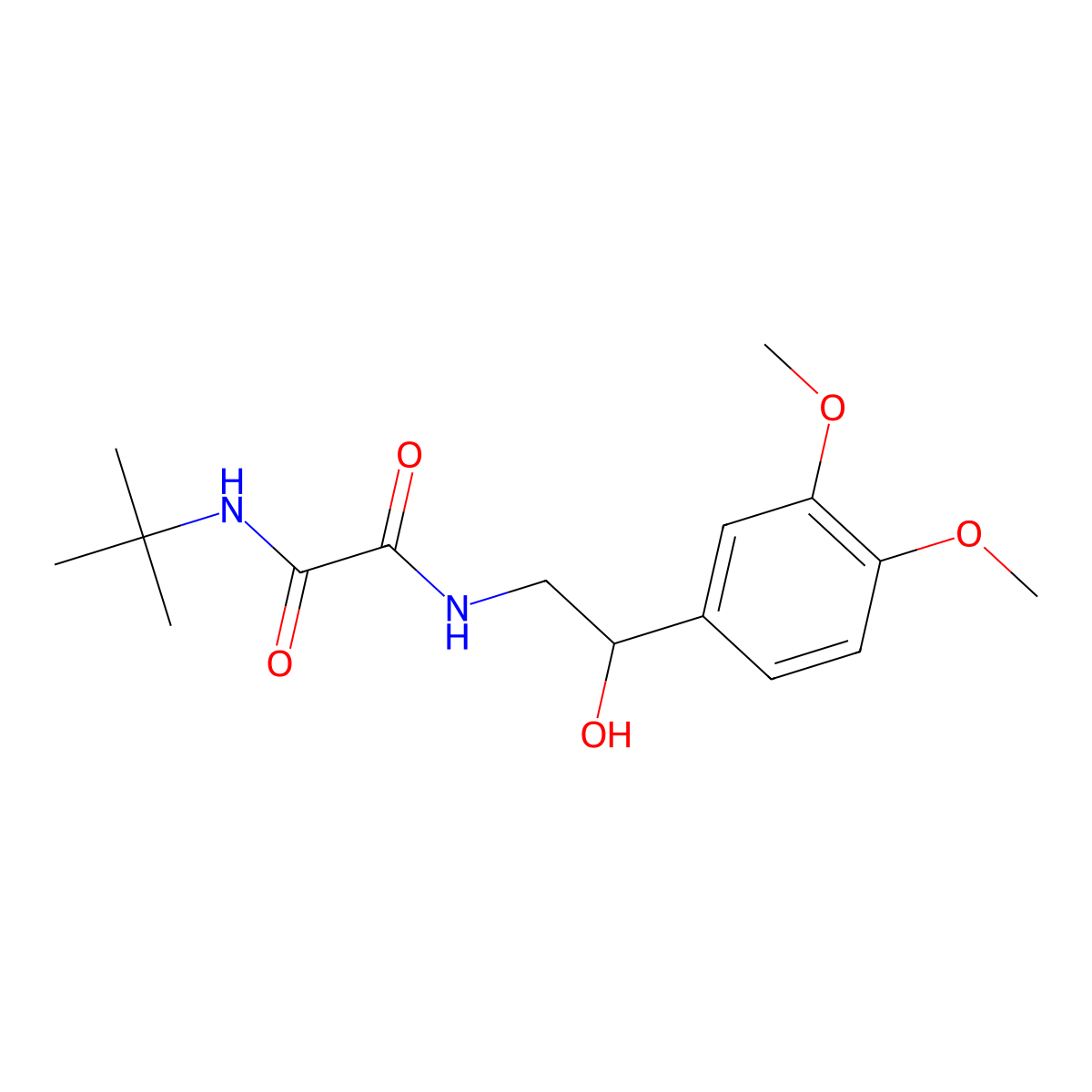 N1-(tert-butyl)-N2-(2-(3,4-dimethoxyphenyl)-2-hydroxyethyl)oxalamide molecular structure, CAS 1797620-18-8